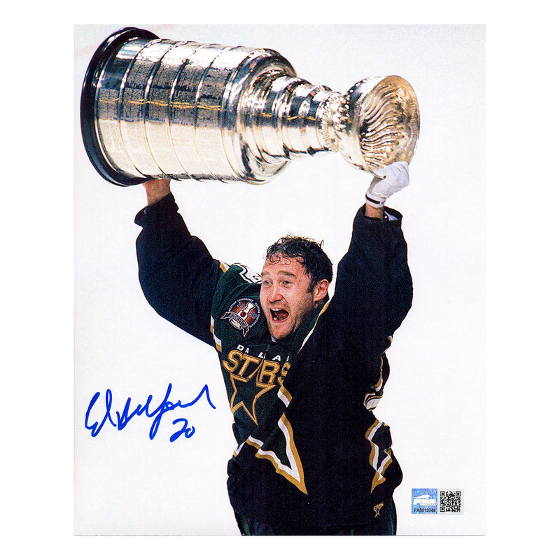 Ed Belfour Dallas Stars Stanley Cup Celebration Signed 8x10 Photo