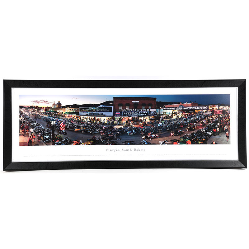 Sturgis, South Dakota Motorcycle Rally - Twilight Panoramic Print