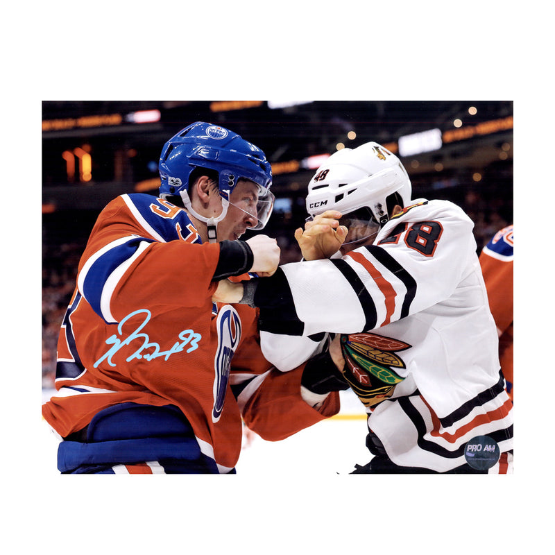 Ryan Nugent-Hopkins Edmonton Oilers Autographed Orange Action "RAGING-N-H" 11x14 Photo