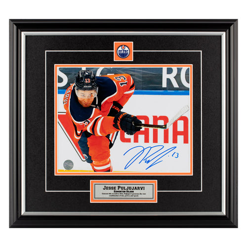Jesse Puljujarvi Edmonton Oilers Autographed "Orange Action" 8x10 Photo
