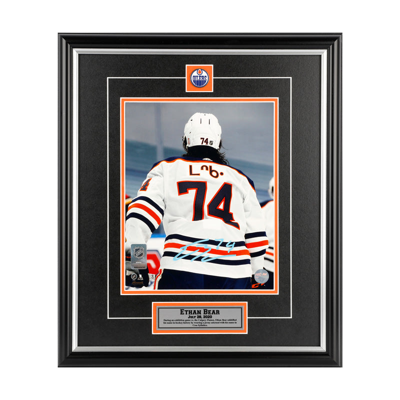 Ethan Bear Edmonton Oilers Autographed "Cree Syllabics" 8x10 Photo