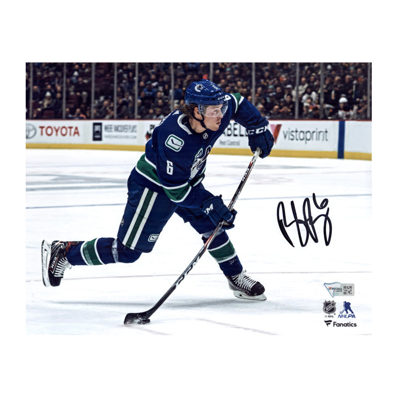 Brock Boeser Vancouver Canucks Autographed "Blue Shooting" 8x10 Photo