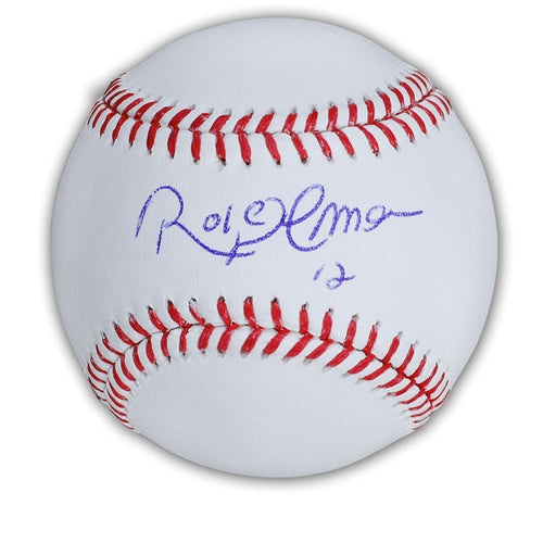 Signed official world series baseball with Roberto Alomar Toronto Blue Jays signature in blue ink 