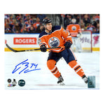 Ethan Bear Signed Edmonton Oilers Orange Home Action 11x14 Photo