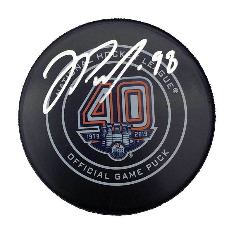 Jesse Puljujarvi Edmonton Oilers Autographed Official 2018-19 40th Anniversary NHL Game Puck
