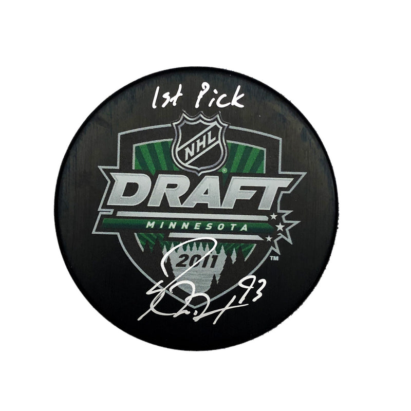 Ryan Nugent-Hopkins Edmonton Oilers Autographed/Inscribed "1st Pick" 2011 Minnesota Draft Puck