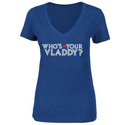 Women's Who's Your Vladdy? Royal V Neck Tee